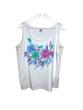 Vintage Kitsch American White Hawaii Tourist Muscle Tank Top, Men's XL